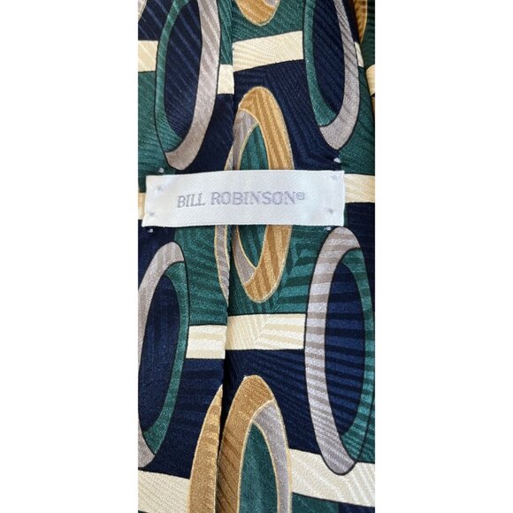 Vintage Men’s Bill Robinson Tie Handmade All 100% Silk Tie Handmade In USA Impor - Picture 4 of 6